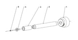 Schematische illustratie van de Contracor PTC-360L Interne Pijpenstraler met genummerde onderdelen voor duidelijke identificatie.